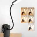 Clip on Light,9 Brightness+5 Color Rechargeable Desk Lamp,4000mAh Battery Operated Lights,450 Lumen 48 LED Desk Lamp with Clamp Light,Cordless Reading Lamps for Bed/Headboard/Bedside Table (Black)