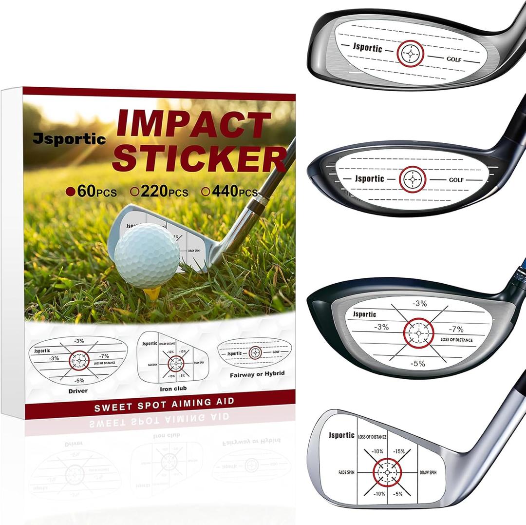 2 x Golf Impact Tape Clear Golf Club Stickers for Accurate Ball Striking Sticky Golf Pro Club Sweet Spot Analysis Improves Skills Quality Training Aid for Golf Beginners and Fans (Qty: 60P)