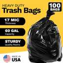 ToughBag 55-60 Gallon Medium Duty Trash Bags, 100 Count, Black