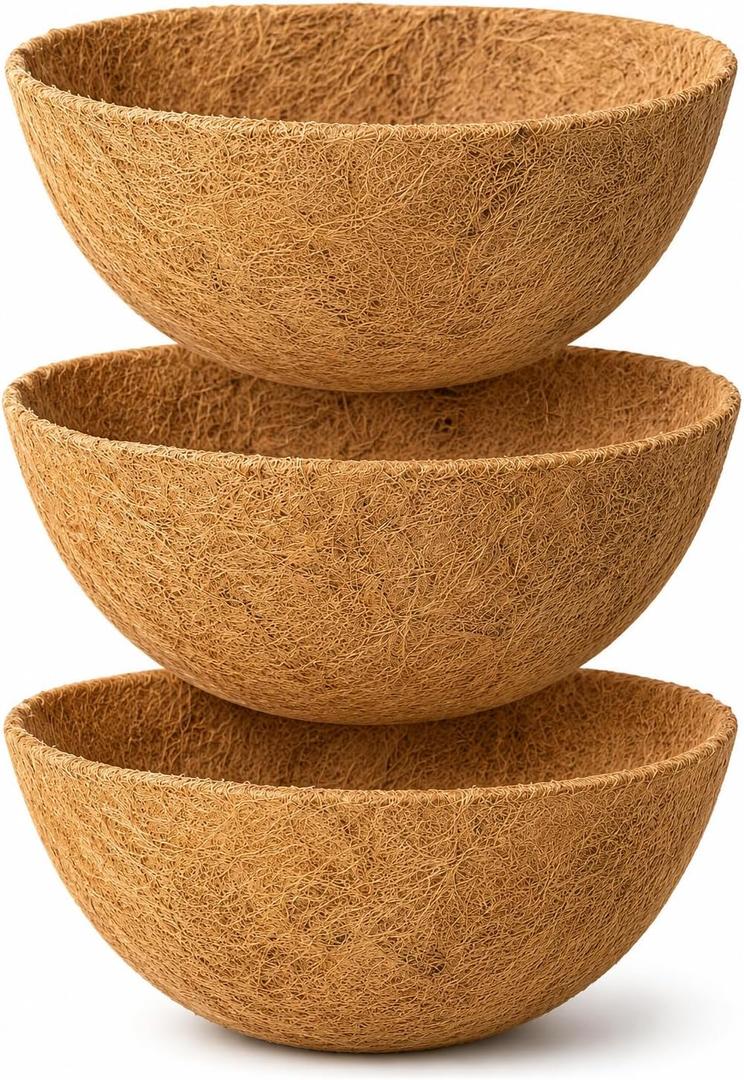Y&M 3pcs 20 Inch Round Coco Fiber Hanging Basket Liner for 20'' Hanging Planter