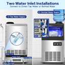 Amzgachfktch Commercial Ice Maker, 110lbs/24H Under Counter Ice Maker with 2 Water Inlet, Ice Maker Machine with 22lbs Storage, Auto Self-Cleaning, Freestanding Ice Machine for Home Office Bar
