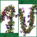 100 Feet Mardi Gras Tinsel Garland Gold Green Purple Garland Mardi Gras Christmas Tree Tinsel Garland Metallic Twisted Hanging Garland for Mardi Gras Oktoberfest Birthday Party Decoration, B