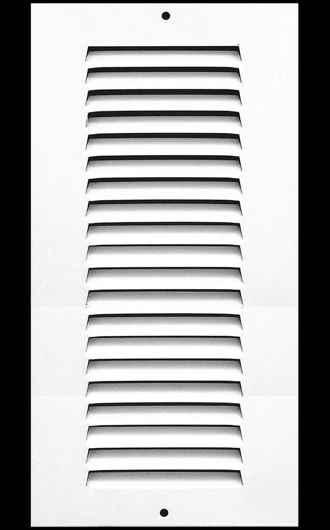 HVAC Premium 4'' x 14'' [Duct Opening] Flat Stamped Steel Return Air Grille - Sidewall and Ceiling - HVAC Vent Duct Cover - White [Outer Dimensions: 5.75''w X 15.75''h]