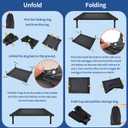 Pozico Elevated Outdoor Dog Bed - Foldable Cooling Dog Cot with Metal Frame, Portable Camping Pet Bed for Medium & Small Dogs, Breathable Mesh for Indoor & Outdoor Use, Black - L