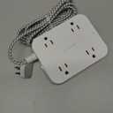 Surge Protector Power Strip (2800J), 8 AC Outlets with 6 USB Ports 4.8A/24W Charging Station for iPhone 15 Series, 5ft Flat Extension Cord, Flat Plug, Wall Mount for Home, Office, White