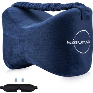 Knee Pillow for Side Sleepers - Relief from Sciatica Pain, Back/Leg Pain, Pregnancy, Hip and Joint Pain Memory Foam Leg Pillow + Free Sleep Mask and Ear Plugs (Blue) Knee Pillow for Side Sleepers - Relief from Sciatica Pain, Back/Leg Pain, Pregnancy, Hip and Joint Pain Memory Foam Leg Pillow + Free Sleep Mask and Ear Plugs (Blue)