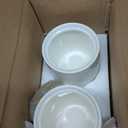 2 Pack Ceramic Qtip Holder Dispenser with Gold Lids, White Apothecary Jars Bathroom Vanity Organizer for Home Decor - Bathroom Canister for Cotton Swabs, Rounds, Balls, Makeup Sponges, Bath Salts