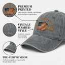 250 Anniversary USA Hat - 250 Years American 1776-2026 Commemorative Retro Washed Patriotic Baseball Cap, Adjustable Vintage Cotton Hats Grey (Gray)