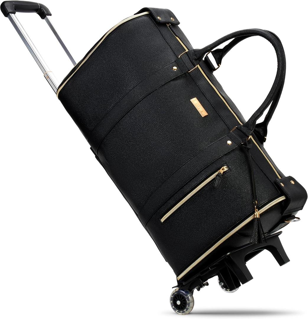 Luhxe Travel Convertible Carry On Garment Roller Bag 2.0 with Shoe Pouch & Detachable Shoulder Strap – Improved Zipper and reinforced straps - Charcoal