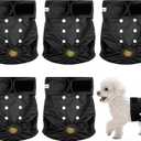Dog Diapers Female 5pcs,Reusable Dog Doggie Puppy Doggy Diapers Female, Period Panties in Heat, Black, XLarge