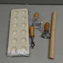 Geetery 5 Pcs Ravioli Mold Set 2 Inch Squares Ravioli Maker Cutter Include 1 Raviolis Maker Press 3 Pasta Cutter Stamp Makers 1 Wood Rolling Pin Pasta Making Tool for Home Kitchen Supplies (12 Holes)