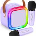 Mini Karaoke Machine for Kids,Girl Toys,Karaoke Microphone Wireless for Kids,Gifts for 4,5,6,7,8,9,10 Year Old Girl Toys (Purple)