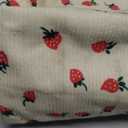 Lunch Box for Women, Cute Strawberry Corduroy Insulated Lunch Bag Women Reusable Work Leakproof Simple Adults Large Lunch Boxes Tote Bag Men Cooler Bag (Medium - 10L)