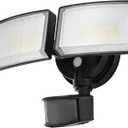 40W 4000 Lumen LED Security Lights with Motion Sensor Outdoor, 3000K/5000K Light, IP65 Waterproof, Dusk to Dawn, Dual-Head Motion Detected Flood Wall Light for Garage Yard Porch (Black)