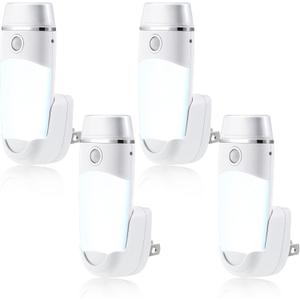 Enhon 4 Pack 4 in 1 LED Rechargeable Plug in Flashlights, LED Emergency Lights for Power Failure Emergency, Plug in Power Outage Light with Motion Detection for Stairs, Hallway, Power Failure