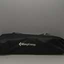 KingCamp Hammock Chair with Footrest, Swinging Portable Folding Camping Chairs for Adults MAX 400lbs Heavy Duty Foldable Oversized Rocker with Cup Holder Pillow for Outdoor Beach Patio Sport Lawn (Footrest Deluxe Black/Grey)