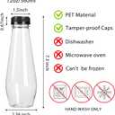 Moretoes 40pcs 12oz Juice Bottles, Empty Plastic Juicing Bottles with Caps, Cone Reusable Clear Bulk Beverage Containers for Juicing, Drinking, Milkshake, Tea and Other Beverages