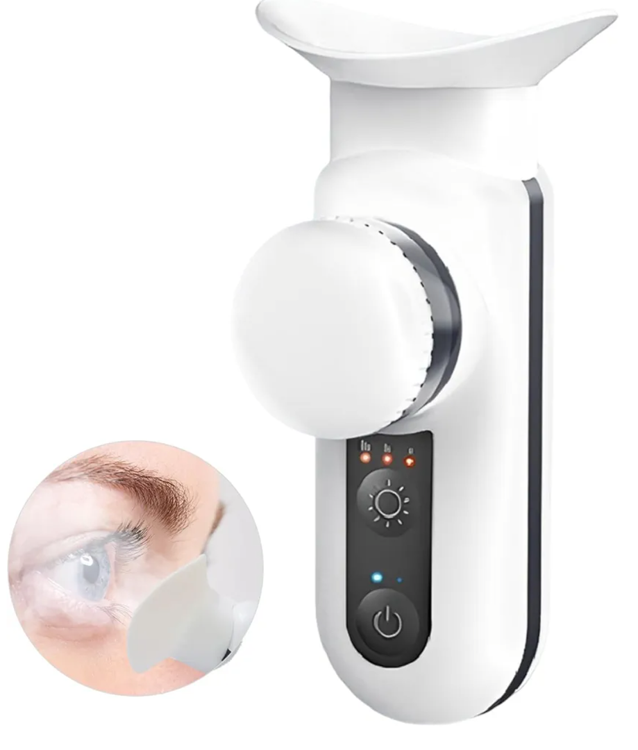 Heated USB Nano Eye Moisturizer & Soother - Portable Drops Steamer for Dry Eye, Rechargeable Electric Mist Sprayer With Warm Compress for Stye Relief, Home & Travel, Off White