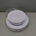 Tinybee 60PCS White Plastic Plates - Heavy Duty White Disposable Plates, Elegant Plastic Plates for Bridal Shower, Wedding and Party Including 30 Dinner Plates 10 '' & 30 Dessert Plates 7.5 ''