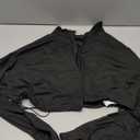 Uni Clau Women Sleeve Zip Up Crop Jacket, Clothes, Black, XL