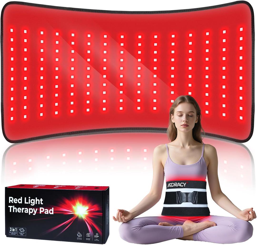 2026 Upgraded Red Light Therapy Pad for Body, FSA/HSA Eligible Red Light Therapy Belt with Timer, 24" x 12" Near Light Mat 660nm&850nm Infrared Light Therapy Wrap for Back Shoulder Muscle Pain