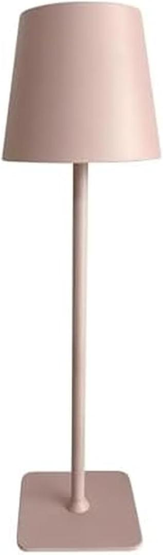 Mikasa LED Cordless Metal Table Lamp, Portable & Rechargeable 5,000 mAh Battery, 3-Color Stepless Dimming, Modern Pink Accent Light for Desk or Nightstand, 4.25 x 4.25 x 14.8 Inches