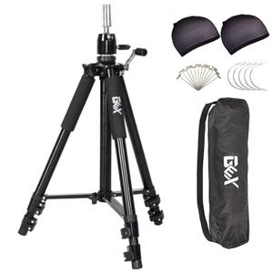 GEXWORLDWIDE GEX 63" Heavy Duty Mannequin Tripod Stand for Wig Cosmetology Training Practice Doll Manikin Head Tripod Wig Stand With Travel Bag (Black)