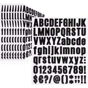 810 Piece 10 Sheet Letter Stickers - Self Adhesive Vinyl Waterproof Mailbox Numbers, Alphabet & Number Stickers for Mailbox, Window, Door, Sign, Address Number, Business (1 Inch) (Black)
