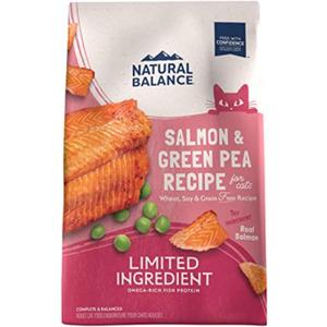 Natural Balance Limited Ingredient Adult Grain-Free Dry Cat Food, Salmon & Green Pea Recipe, 10 Pound (Pack of 1)