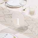 UNIQOOO Frosted Arch Wedding Table Numbers with Stands 1-15, 5x7" Acrylic Display Signs and Holders, Pack of 15, Perfect for Centerpiece, Reception, Decoration, Party, Anniversary, Event