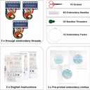 Maydear 3 Sets Embroidery kit for Beginners Adults,Embroidery Kit Punch Needle Kit Cross Stitch Kits with Embroidery Hoop and Instructions,Hand Embroidery Starter Kit