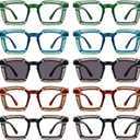 GUD 10 Pack Reading Glasses With Spring Hinges For Women Men