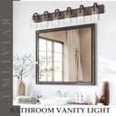 Emliviar 44.7 Inch Large Vanity Light for Bathroom, 6 Light Farmhouse Sconces Wall Lighting Over Mirror with Clear Glass, Oil Rubbed Bronze Finish, YCE237B-6W ORB