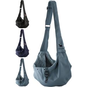 Noah & Paw Dog Sling Carrier for Small Dogs 5-18lb, Dog Sling for Small Dogs and Cats, Dog Carrier with Adjustable Padded Strap, Premium Twill, Lined with Fur, Double Safety Feature, Machine Washable (Grey)