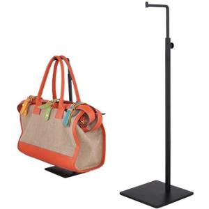 Adjustable Metal Handbag Rack Tabletop Handbag Purse Display Stand Single Hook Bag Stand Holder (Black) (Black, Silver, Mirror, White)