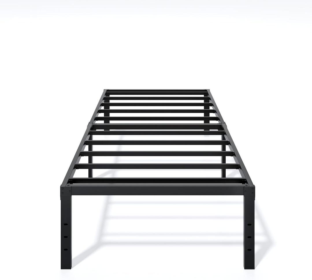 Metal Bed Frame Twin Size - 16 Inch Heavy-Duty Twin Platform Bed Frame No Box Spring Needed, Easy Assembly, Noise-Free, Sturdy Mattress Foundation, Underbed Storage Space