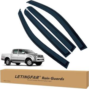 Window Visors Rain Guards for Toyota Hilux Double Cab 2005 2006 2007 2008 2009 2010 2011 2012 2013 2014 2015 Accessories, Wind Deflectors Vent Shades for Toyota Hilux Double Cab