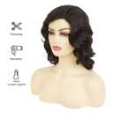 Brown Vintage Wig for Women Short Curly Shoulder Length Wig 1940s 1950s Retro Wig for Halloween Cosplay Daily Use