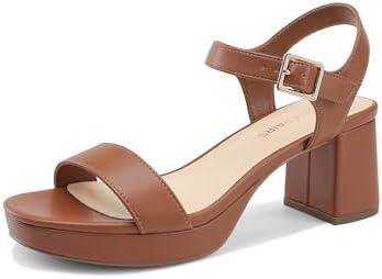 DREAM PAIRS Women's Platform Heels Block Chunky Open Toe Ankle Strap Heel Fashion Wedding Party Dress Sandals Shoes, 6