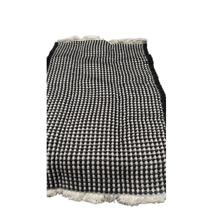 Waffle Bath Mat Black and White 30in x 18in