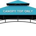 Grill Gazebo Replacement Canopy Top Only - 5' x 8' Outdoor BBQ Gazebo Canopy Roof, Waterproof Double Tiered Shelter Cover Fit for Model L-GG001PST-F (Turquoise, 5x8)