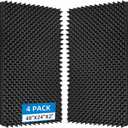 4 Pack Sound Proof Foam Panels |48"24"2" Quick-Recovery Soundproof Wall Panels | High Density Sound Dampening Panels for Home Studio (Black)