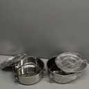 2 Pack Flan Pan Mold with Lid and Spatula 1.5QT Stainless Steel Molde Para Flan Molds Pans Containers for 6QT to 8QT Pot Baking with Water Bath 7.5 x 3 Inch