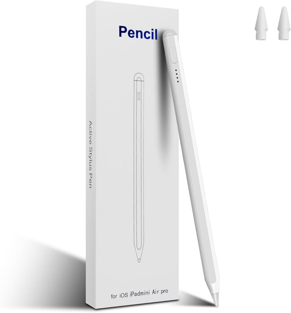 Stylus Pen for iPad 11th / 10th Generation 2025-2X Fast Charge & Palm Rejection iPad Pencil Compatible with Apple Pencil 2018-2025, Apple iPad 6-10, Pro 11"/12.9", Air 3/4/5, Mini 5/6 (White)