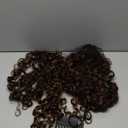 REECHO Curly Hair Extensions - 4PCS 18" GoGo Curly Clip in Hair Extensions 100% Super Protein Hairpieces with Invisible Lace Weft Silky Natural Look for Women - Chocolate Brown with Golden Highlights