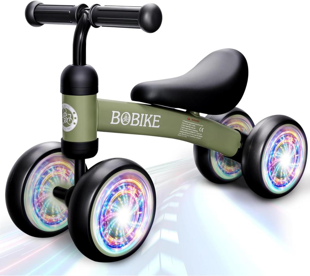 Baby Balance Bike Toys for 12-36 Months Kids Toy Boy and Girls Gifts Toddler Best First Birthday Gift Children Walker No Pedal Infant 4 Wheels Bicycle (Green)