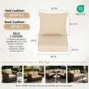24x24 Inch Outdoor Deep Seat Cushions Set of 2,Thick High-Density Foam, Piped Edges & YKK Hidden Zipper,Water-Resistant UV-Resistant Polyester for Patio Furniture,Beige, 24"x24"x5.5"-2sets