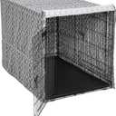 MidWest Homes for Pets XL Dog Crate Cover with Teflon Fabric Protector, Poly-Cotton Privacy Kennel Cover Fits Most 48-inch Crates, Gray Designer Print, Washable, Reduces Barking (Gray Geometric Pattern)