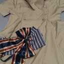 Creepy Doll Costume for Girls with Detachable Sleeves & Bow Tie, Halloween Cosplay Dress + 3-Piece Accessory Set, School Party (L)