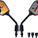 Motobiker 1Pair Heavy Duty Motorcycle Rear View Side Mirrors-8mm 10mm Clockwise Threaded Mounting Bolt-Fits Compatible with Kawasaki, Suzuki, Honda, Victory and More